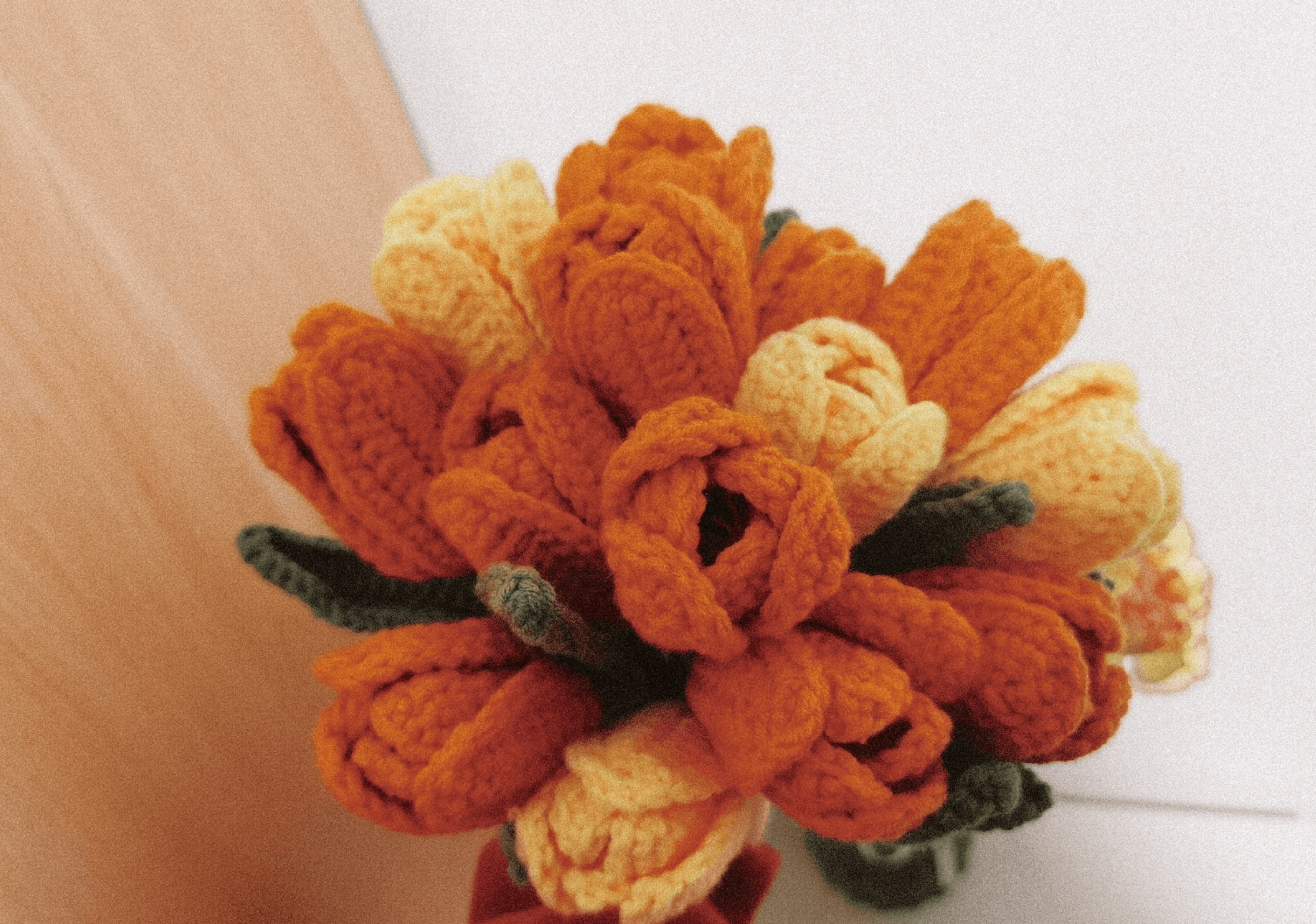 A flower knitted by a friend